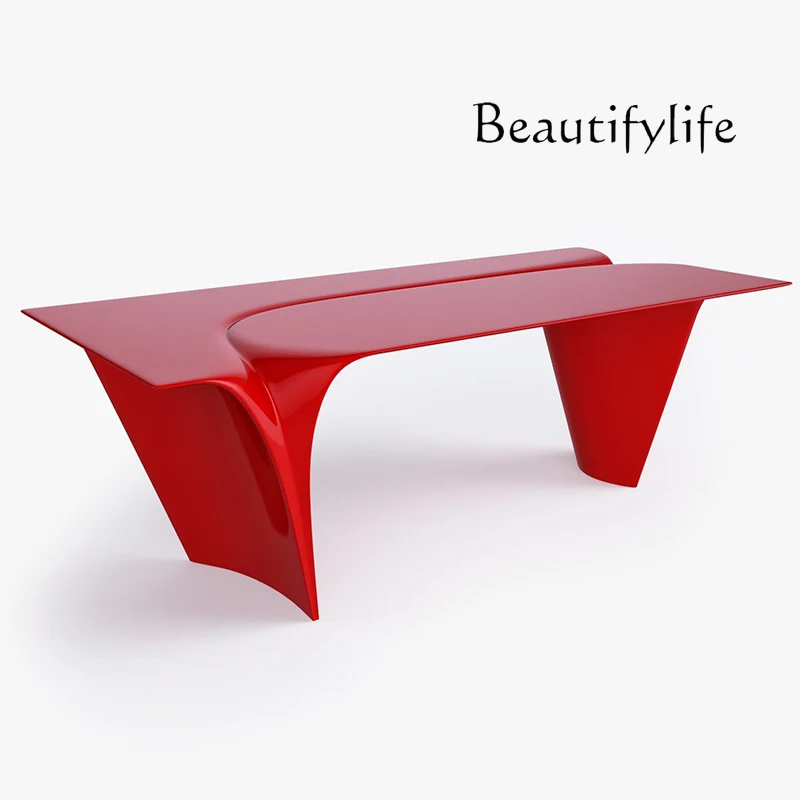 Nordic Designer Simple Special-Shaped Conference Table Company Paint Conference Table Reception Area Desk