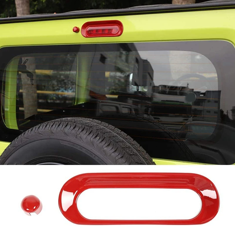 ABS Car Rear Window High Position Brake Light Frame Decorative Cover for SUZUKI Jimny 2019-2020,Red