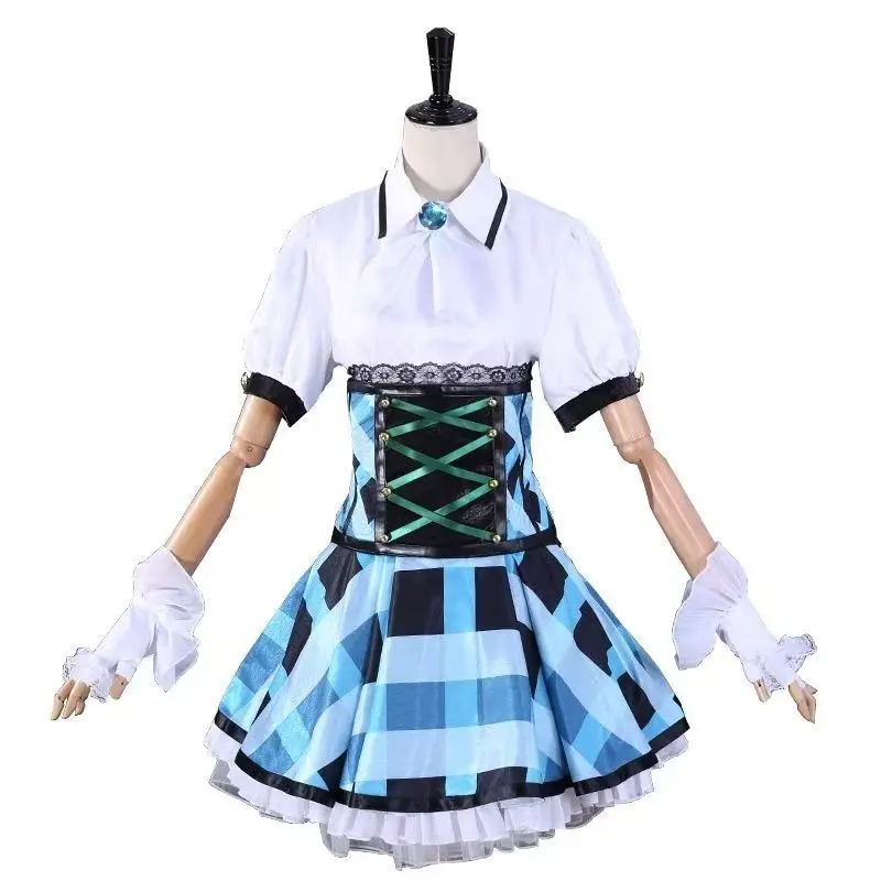 

Cute Lolite Blue Dress Hoshimiya Ichigo Wig Todo Yurika Cosplay Anime Aikatsu! Cosplay Costume Women Halloween Party Uniform
