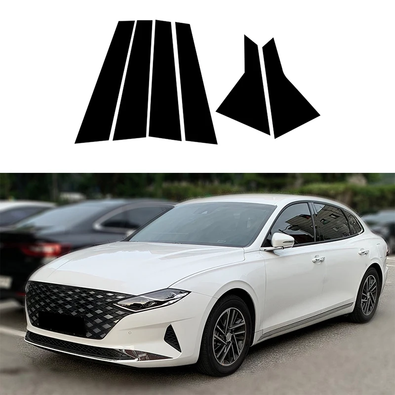 Glossy Black Window Door Column B C Pillar Post Cover Trim for Hyundai Azera Grandeur(IG) 2018 2019-2021 Decoration Stickers