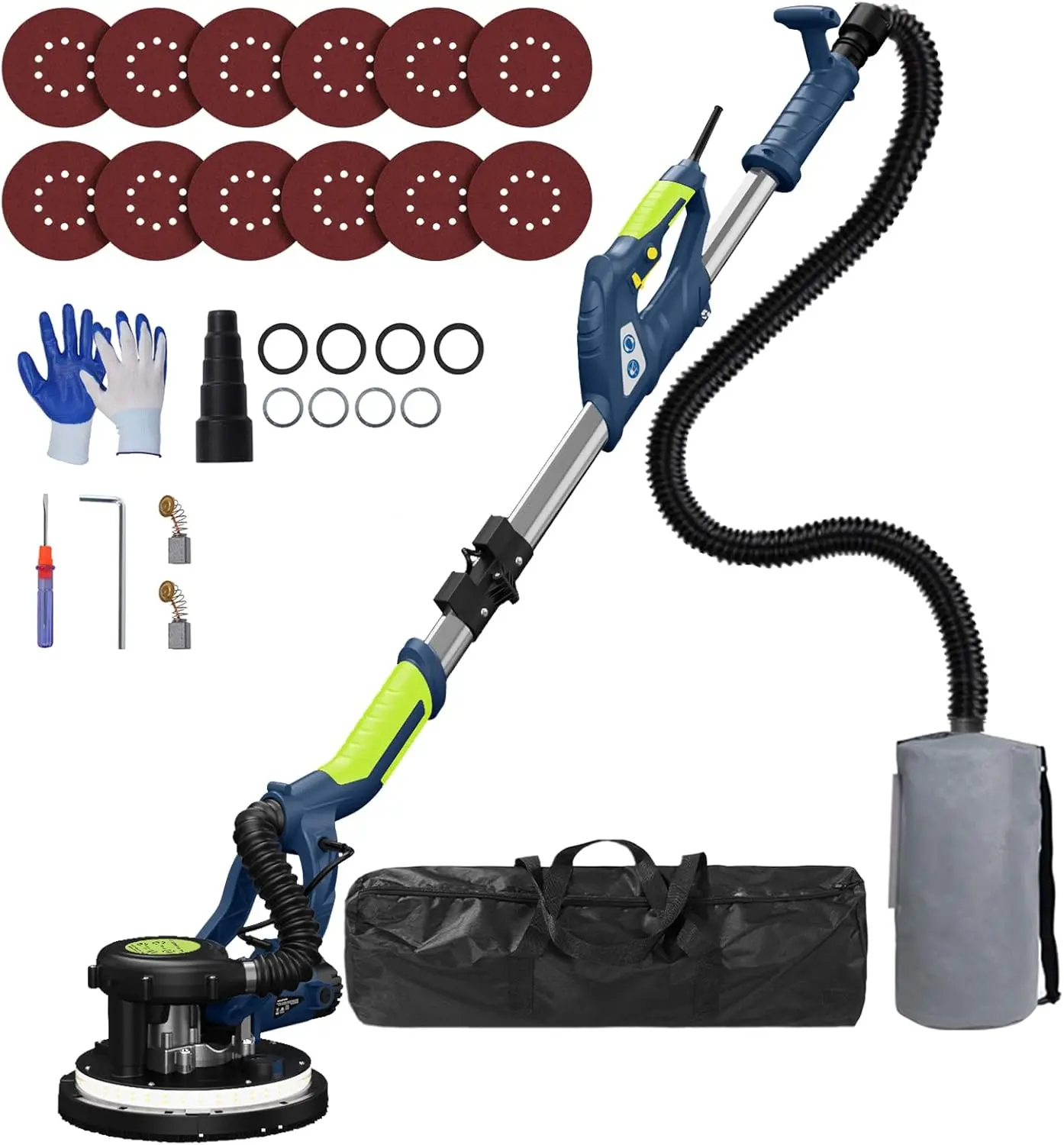 

Drywall Sander, 2025 Upgraded 8-Amp Popcorn Ceiling Removal Tool with 7 Variable Speed 800-1800RPM, Drywall Sander with Vacuum D