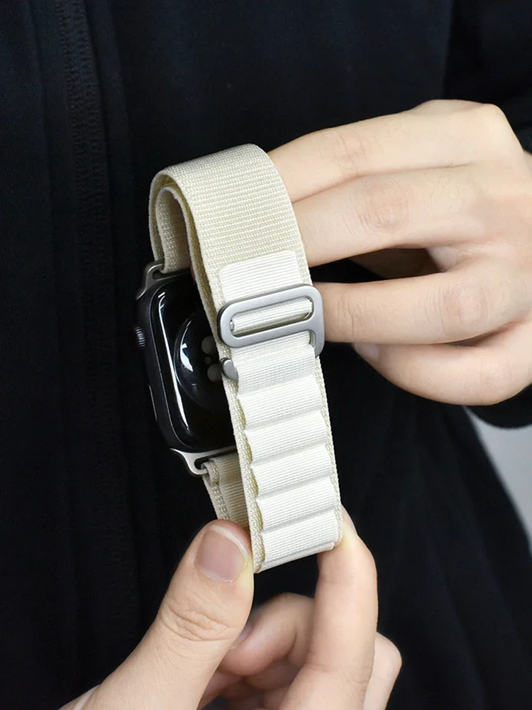 حزام لساعة أبل الترا 2 الفرقة 49 مللي متر 46 مللي متر-45 مللي متر-44 مللي متر 42 مللي متر-41 مللي متر النايلون جبال الألب حلقة سوار كوريا iWatch سلسلة 10/se/9/6 8 7 5