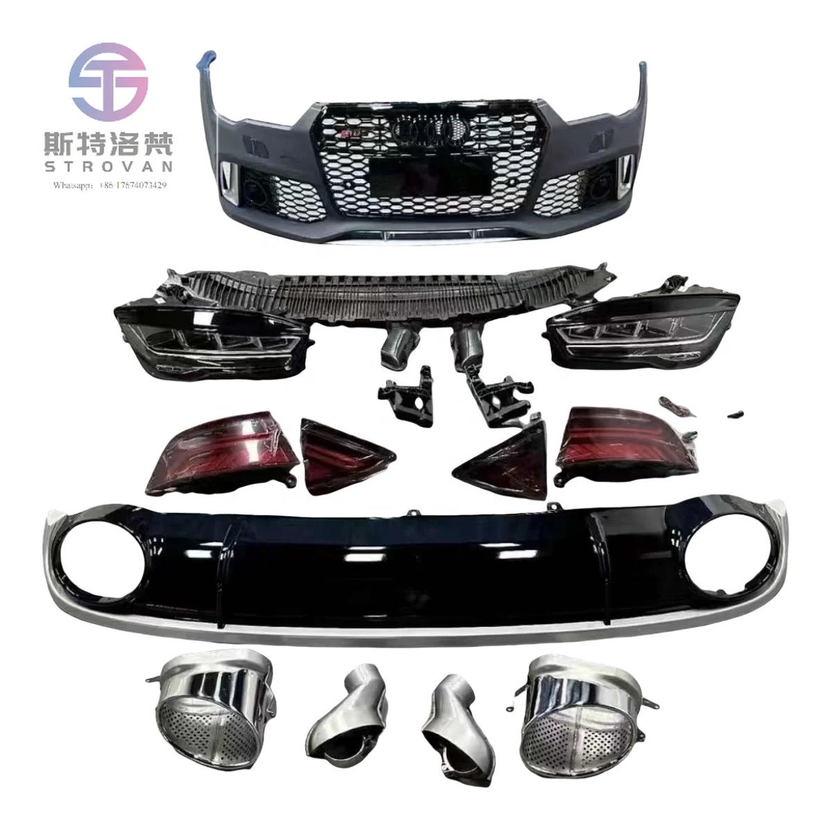 

Wholesale RS7 Body Kit for 2012 A7 S7 Upgrade 2018 RS7 Car Bumper A7 LED Headlight With Grill PP Material