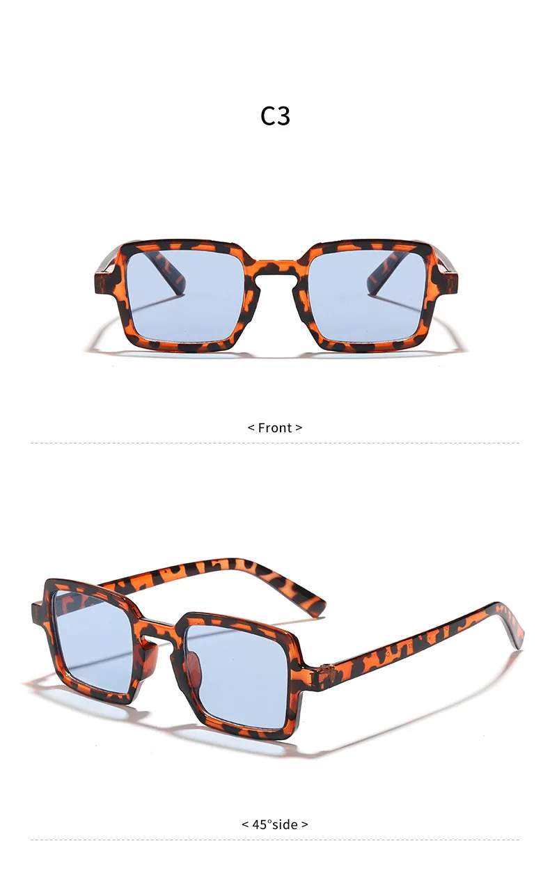 Vintage quadratische Sonnenbrille für Damen und Herren, rechteckige Sonnenbrille, ovale Sonnenbrille für Damen und Herren – Detail 10