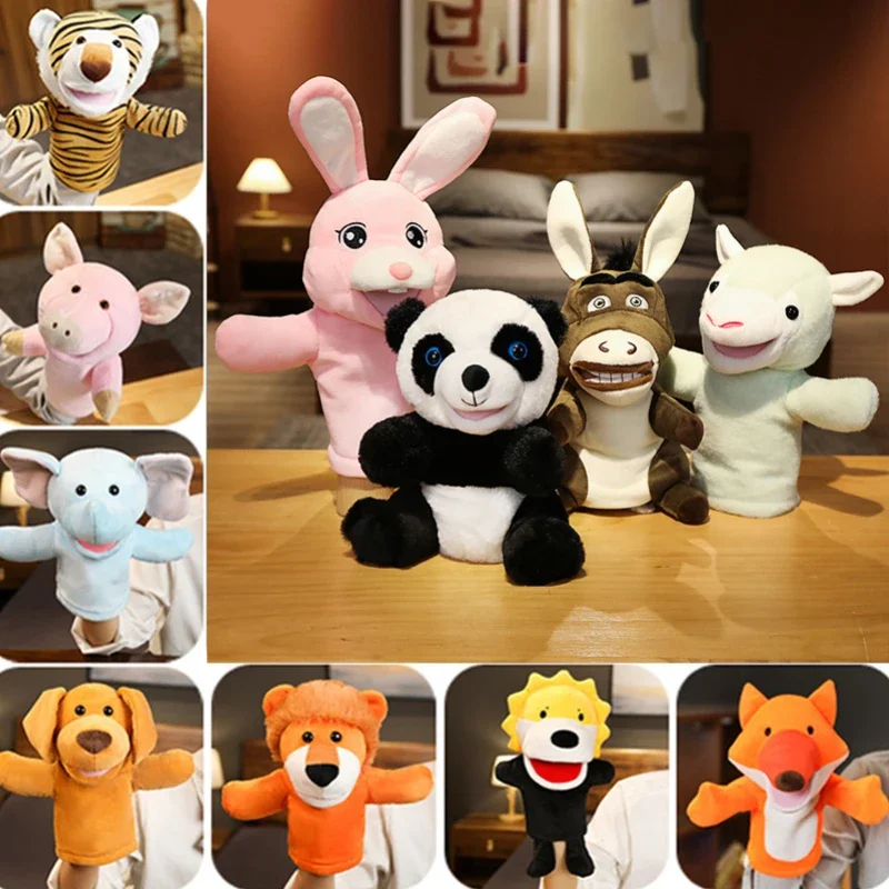 

Animals Plush Hand Puppets Stuffed Hand Finger Toys Kids Story Telling Educational Dolls Lion Elephant Children Christmas Gifts