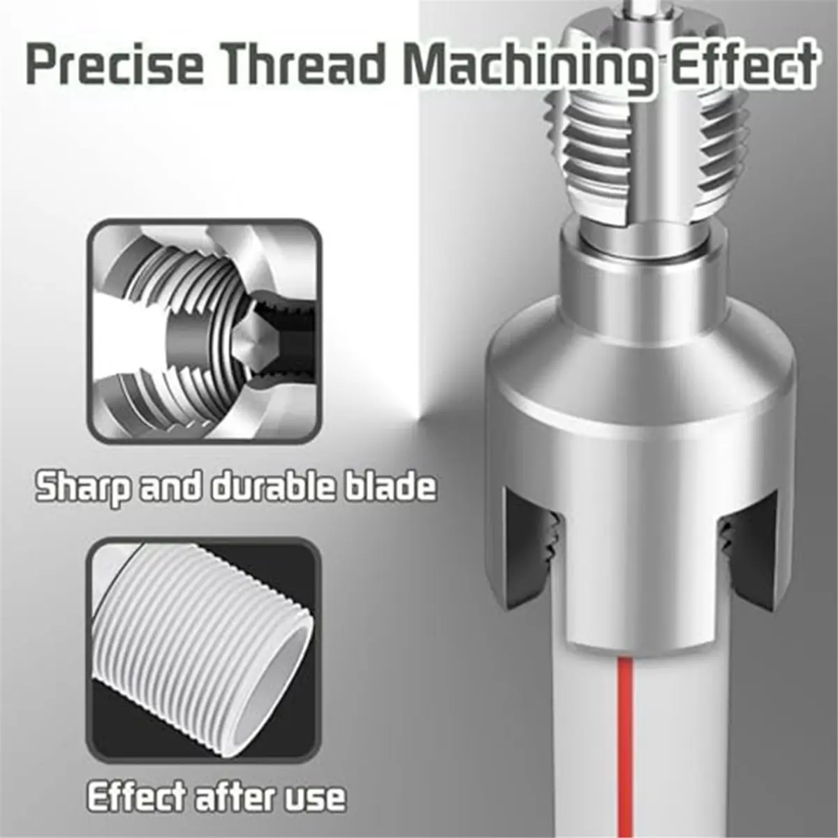 A10R 2PCS PVC Pipe Threading Tool Integrated Internal & External Pipe Threading Tool for 1/2'', 3/4'' Dies for Electric Drill
