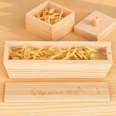 

Wooden Pregnancy Test Keepsake Box Long Slide Lid Baby Announcement Storage Case Newborn Mementos Lidded Pregnancy Test