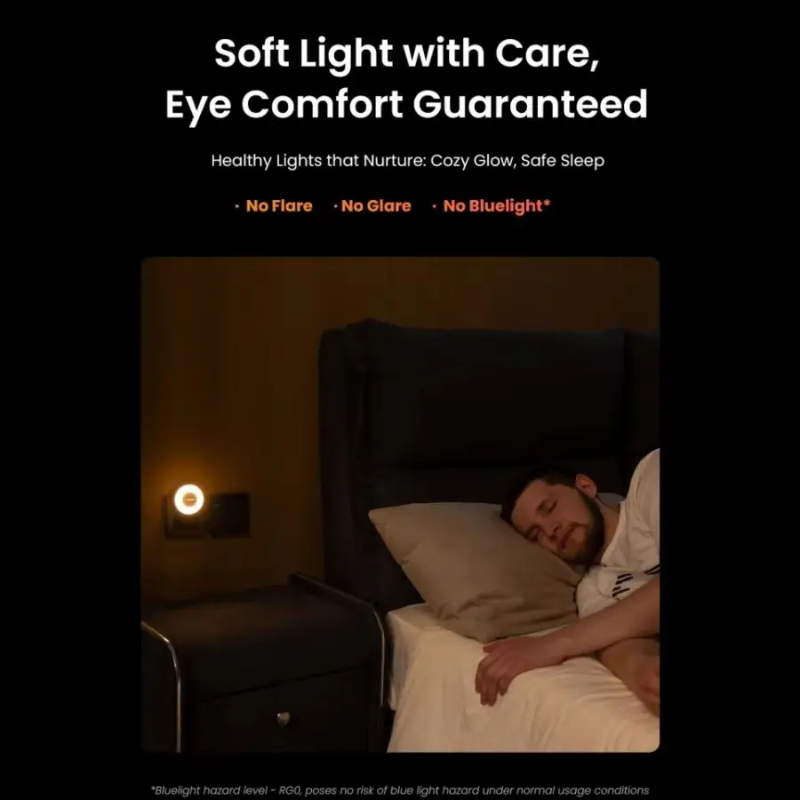 إضاءة ليلية استشعارية من Yeelight، لون أبيض دافئ 2700K، كفاءة طاقة فائقة 0.25 واط، قابس EU، 110-240 فولت - 3