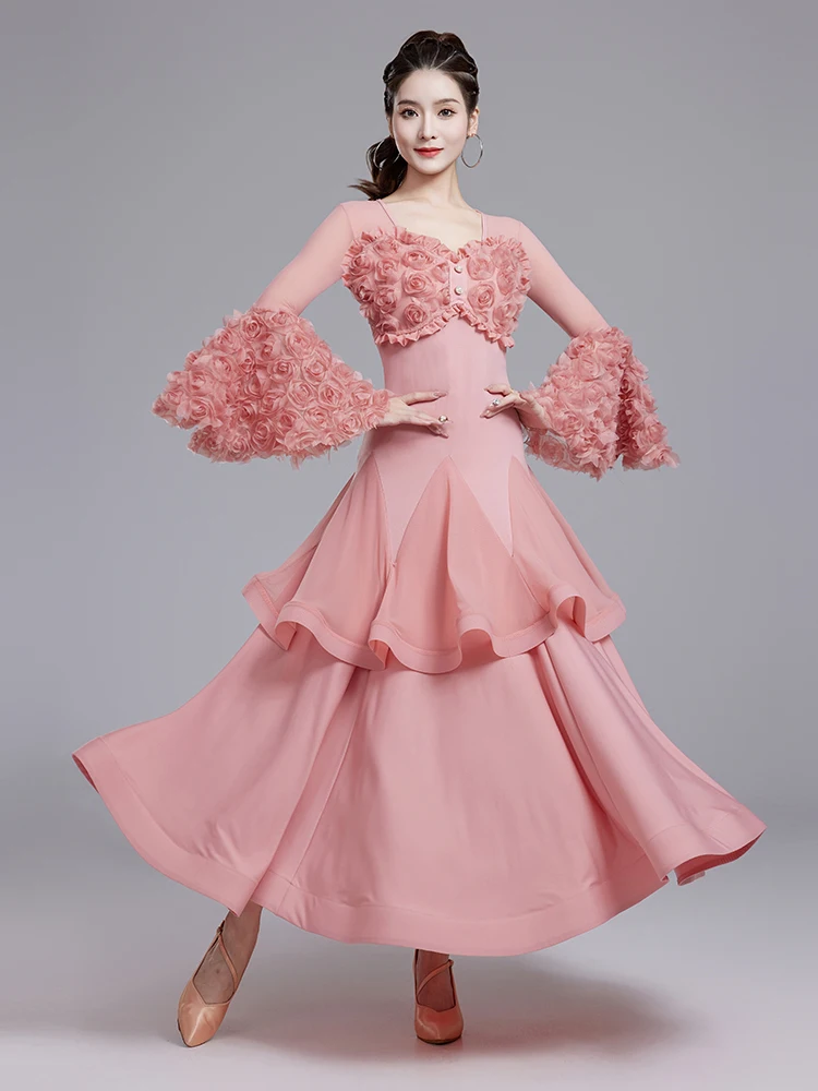 

2025 New Modern Dance Dress National Standard Waltz Professional Competition Table Performance Costumes 7208