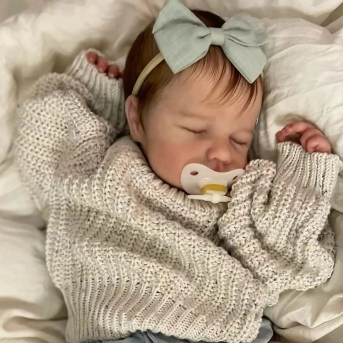 19inch Loulou Reborn Newborn Baby Doll Soft Cuddly Lifelike Baby Multiple Layers Painting 3D Skin with Visible Veins bebe Reborn