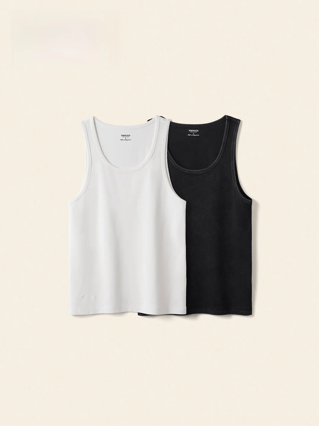 

SIMWOOD Waed Basic Vest Svel T-irt Men's Summer Casual Wear Polyester Blend round Ne Loose Fit Sle