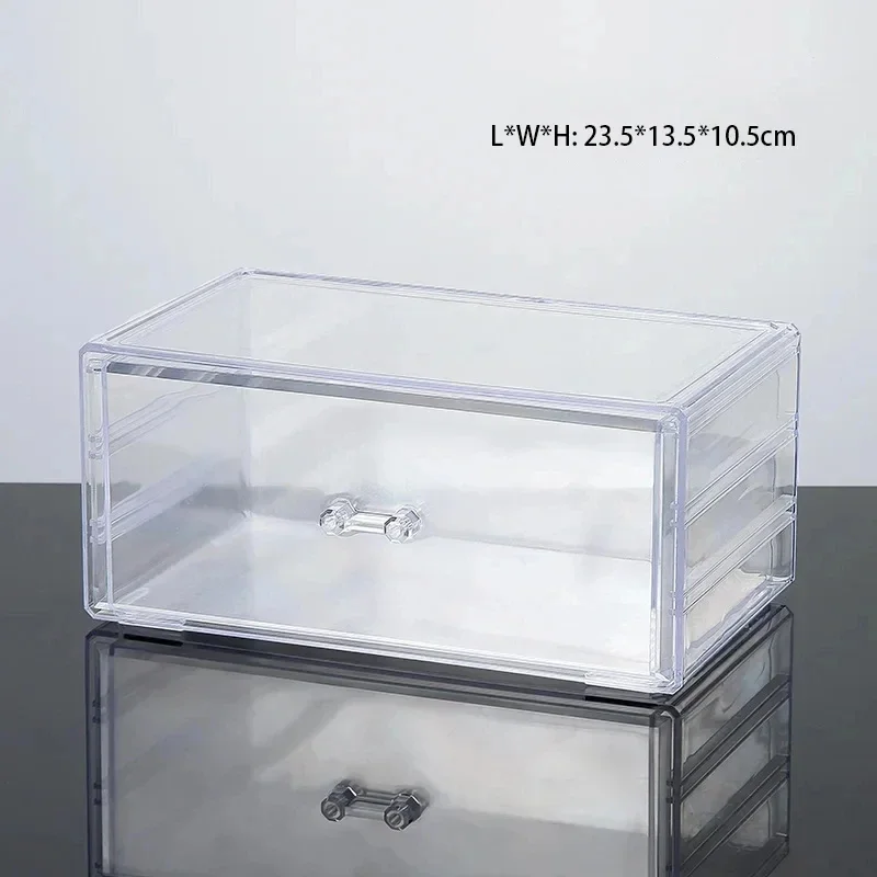 Clear Acrylic Multi-layer Drawer Storage Box Cosmetics Makeup Organizer Beauty Tools Jewelry Mask Box Desktop Decoration