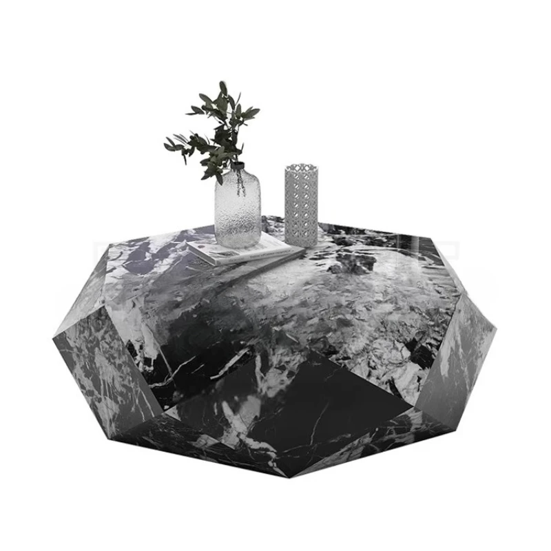 

Italian minimalist living room Home living room Creative special-shaped marble coffee table