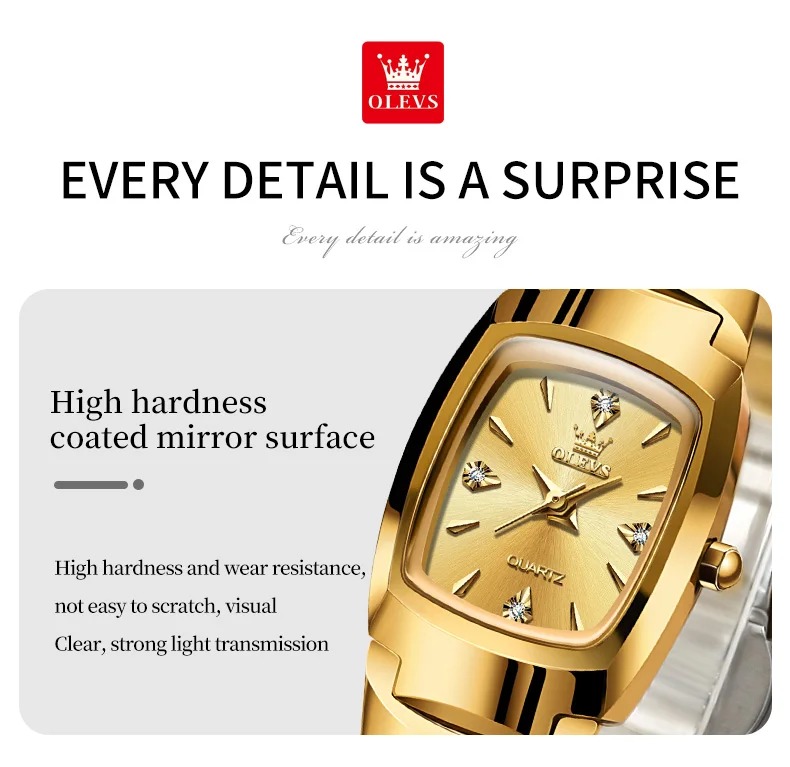 OLEVS High End Couple Watches Tungsten steel Tape Waterproof Luxury Quartz Watch for Men Women Date Lovers Watches Set