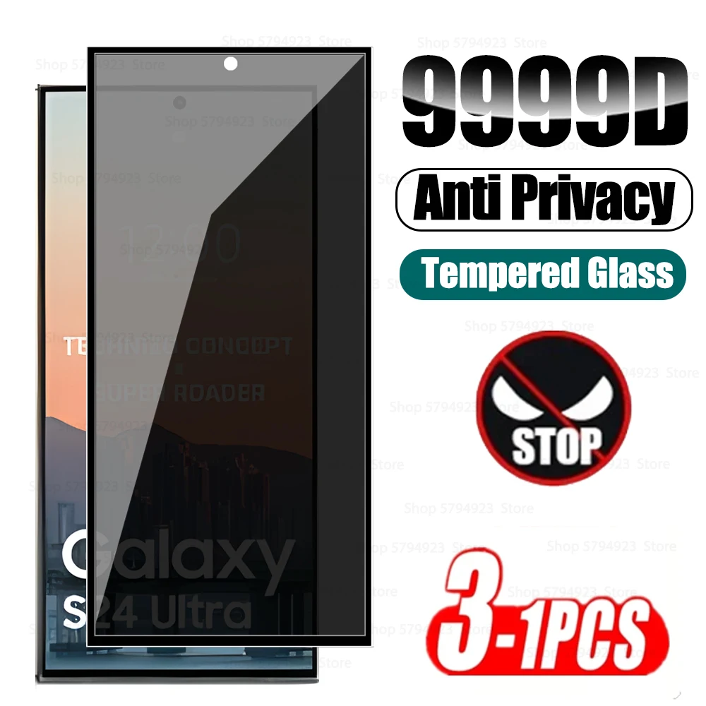 3-1 Pcs Privacy Tempered Glass Protective Film For Samsung Galaxy S24 Ultra Plus S24+ 24S S24ultra S 24 AntiSpy Screen Protector