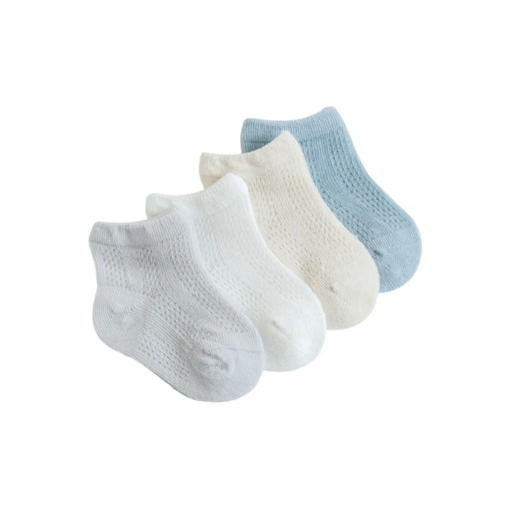 4Pairs New Cotton Baby Ruffle Socks Hollow Newborn Mesh Tube Socks Non-slip Infant Toddle Short Socks Princess