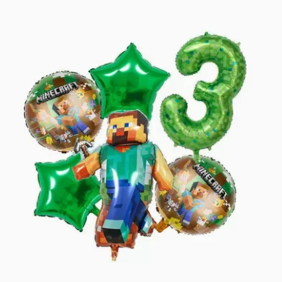 Nieuwe My World Digitale Ballon Verjaardagsparty Decoratie Set - Steve Ballonpak Voor Kinderen