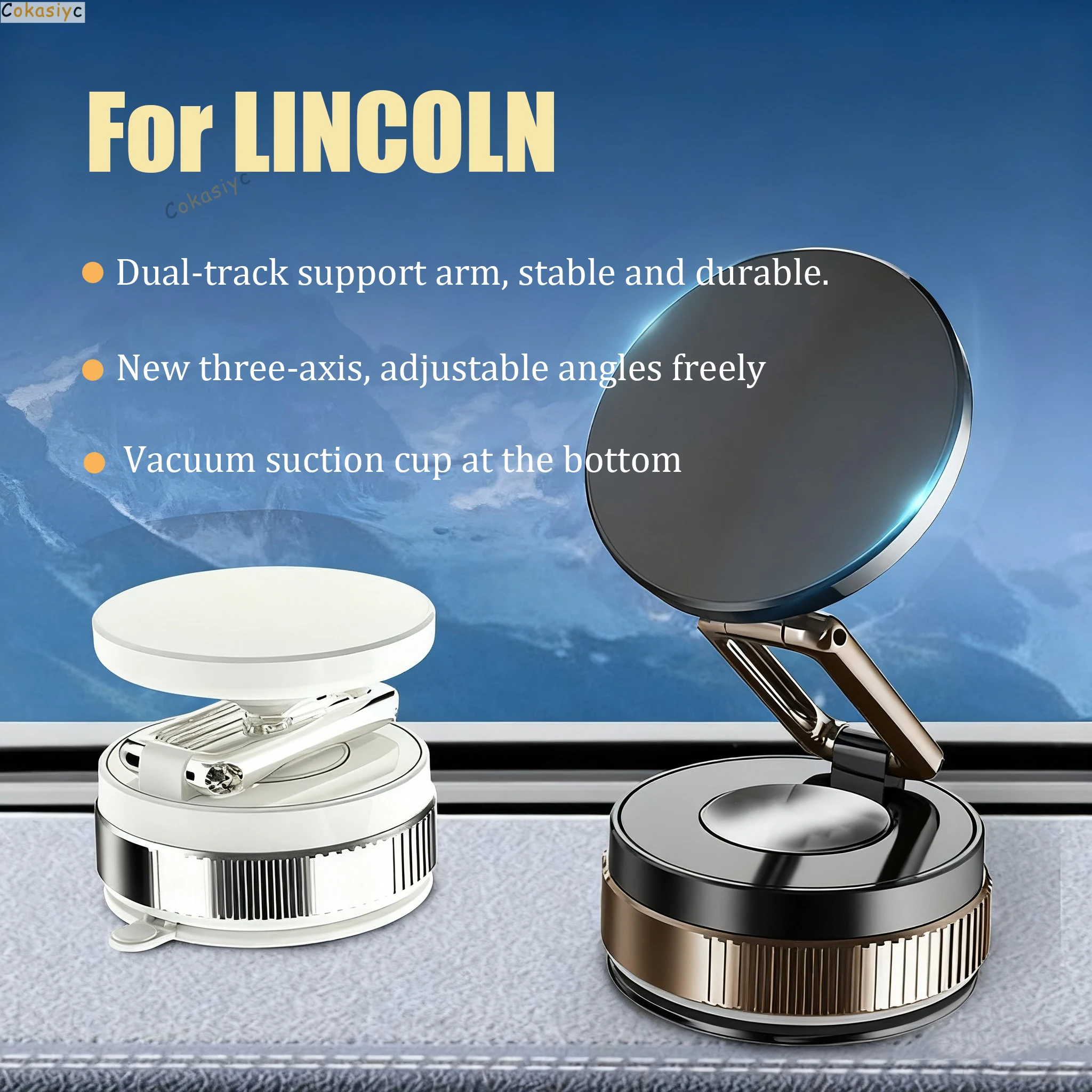 Soporte magnético para teléfono al vacío de coche, soporte plegable con ventosa giratoria para Lincoln Nautilus Corsair MKX MKS MKC MKZ Continental