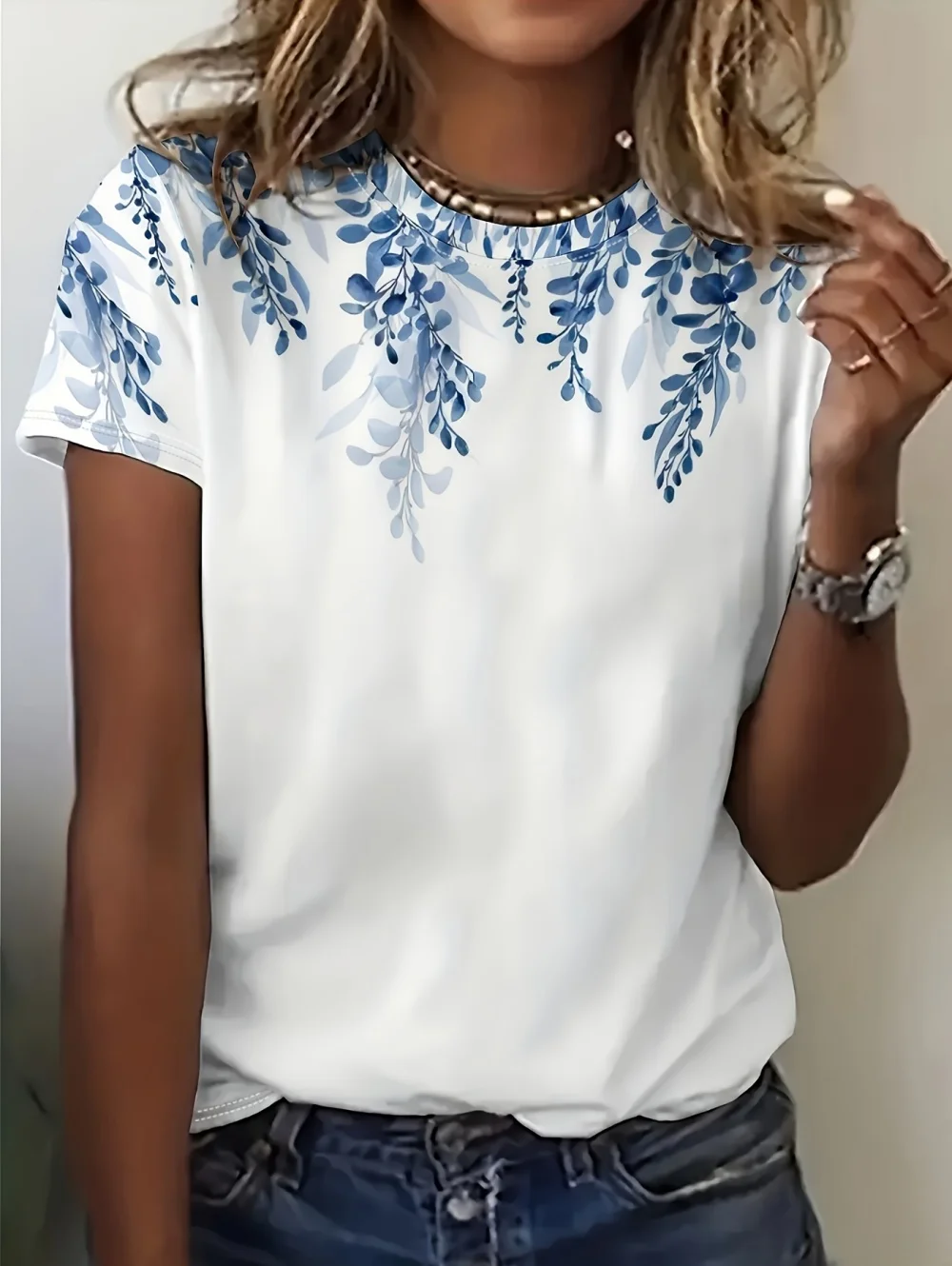 Women's Summer Casual T-Shirt 3D Floral Print Graphics O-Neck Short Sleeve Tops Tee Girls Streetwear Y2k Trendy Women's Clothing