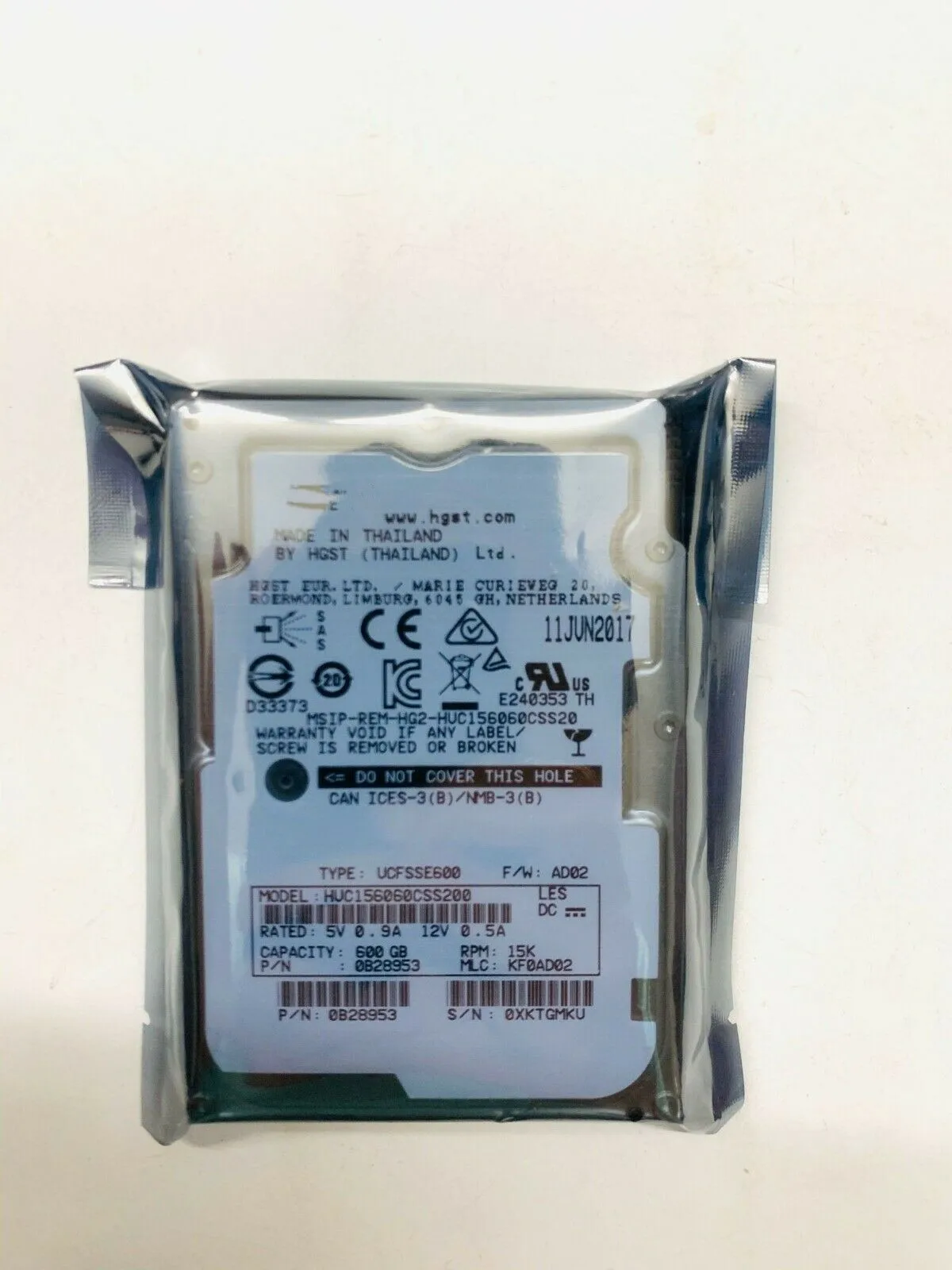 Imagem -01 - Hgst Huc1560css200 600gb 15k Rpm 12 gb s 128mb 25 Disco Rígido Sas