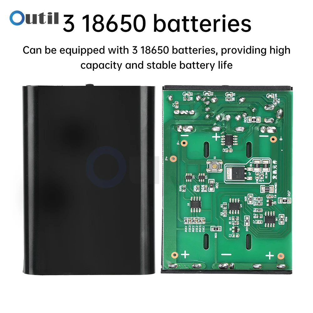 DC 12V Output 3 x 18650 Battery Box with DC Wire UPS Non-welding DIY Power Bank Box DC Battery Holder for LED Light WiFi Router