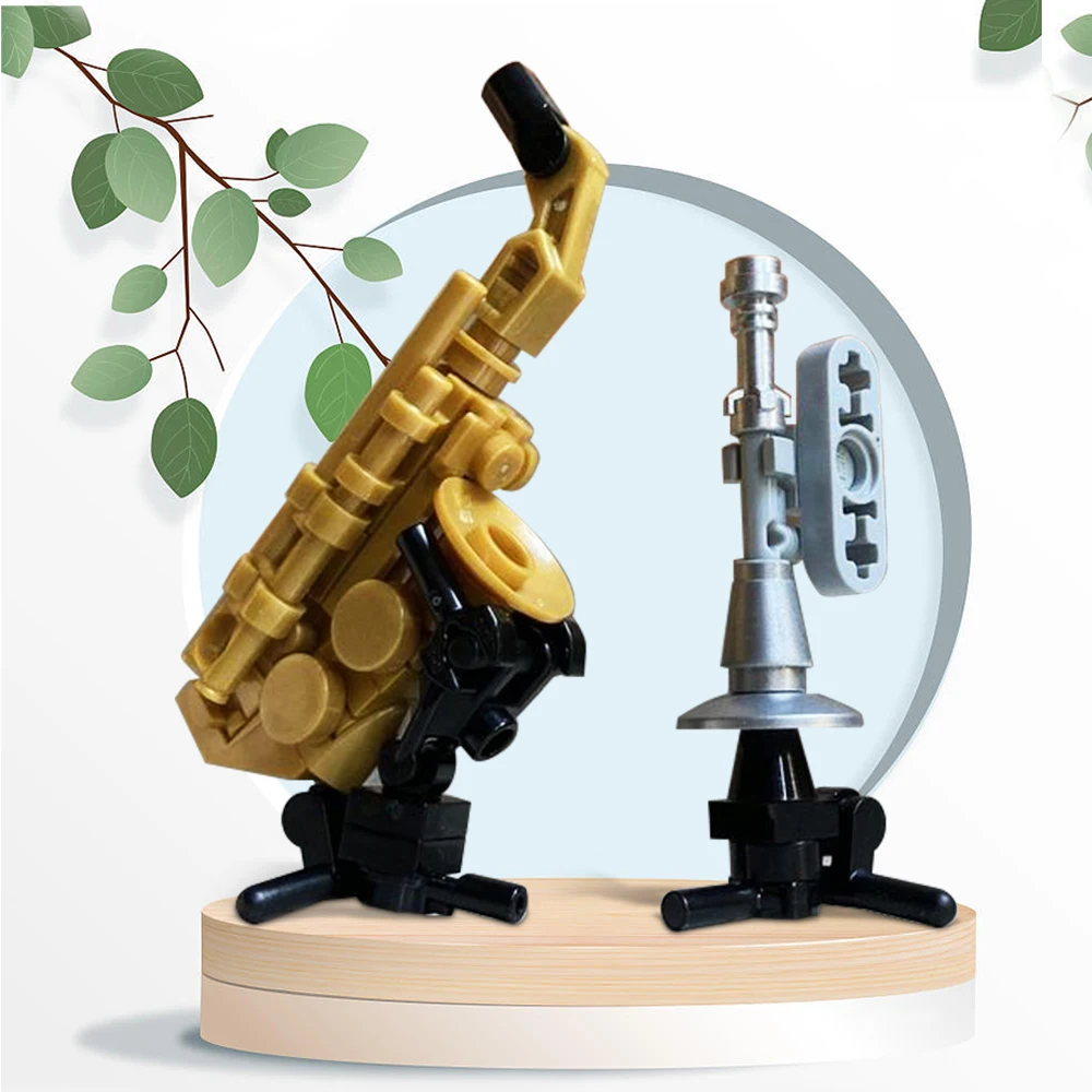 

MOC Saxophone and Trumpet Band Musical Instrument Performance Bricks Music Equipment Collection Building Block Kids Toy Gift