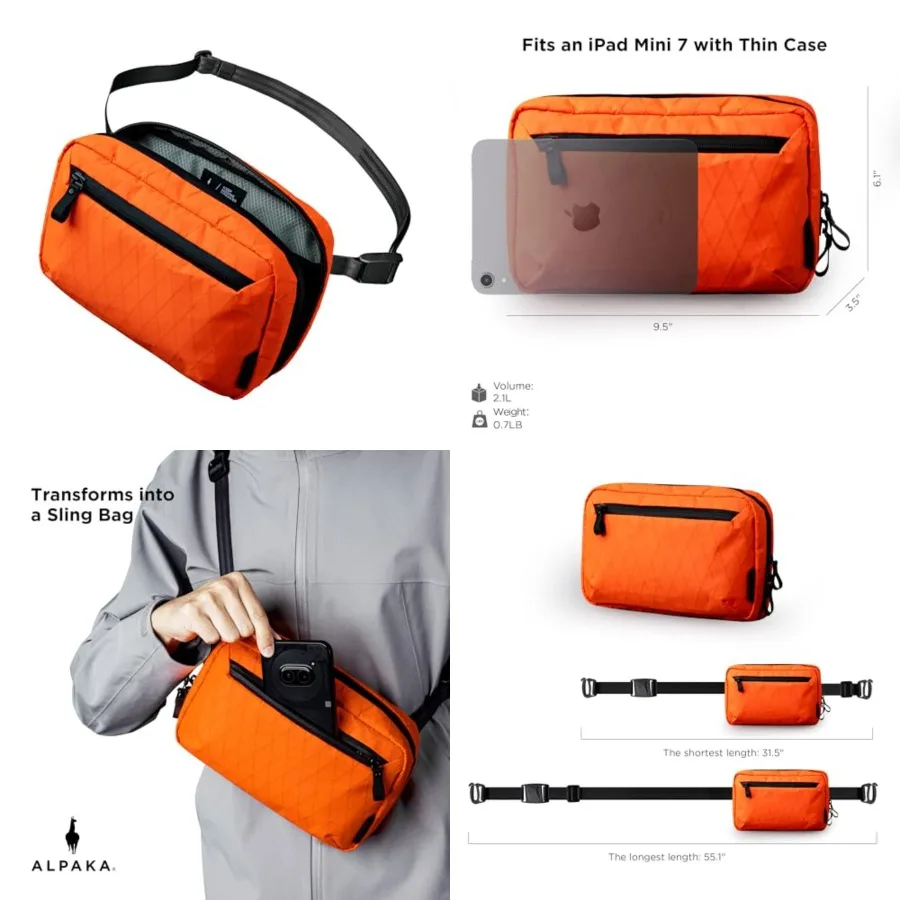 

Elements Tech Case - Travel Organizer Pouch for Electronics, Cables, EDC with Weatherproof Fabrics, YKK Zippers Hot RVX21 Fabri