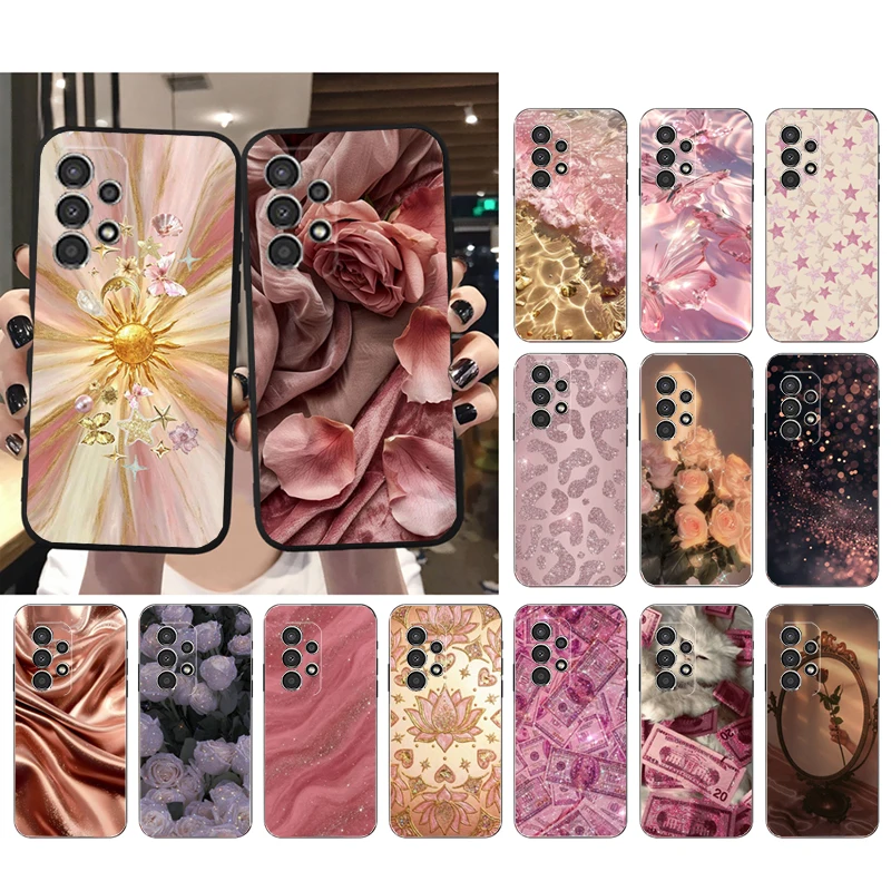 

Phone Case For Samsung A17 A55 A16 A56 A35 A15 A53 A54 A33 A34 A25 A05S A52 A52S A07 A26 A06 Pink Rose Gold