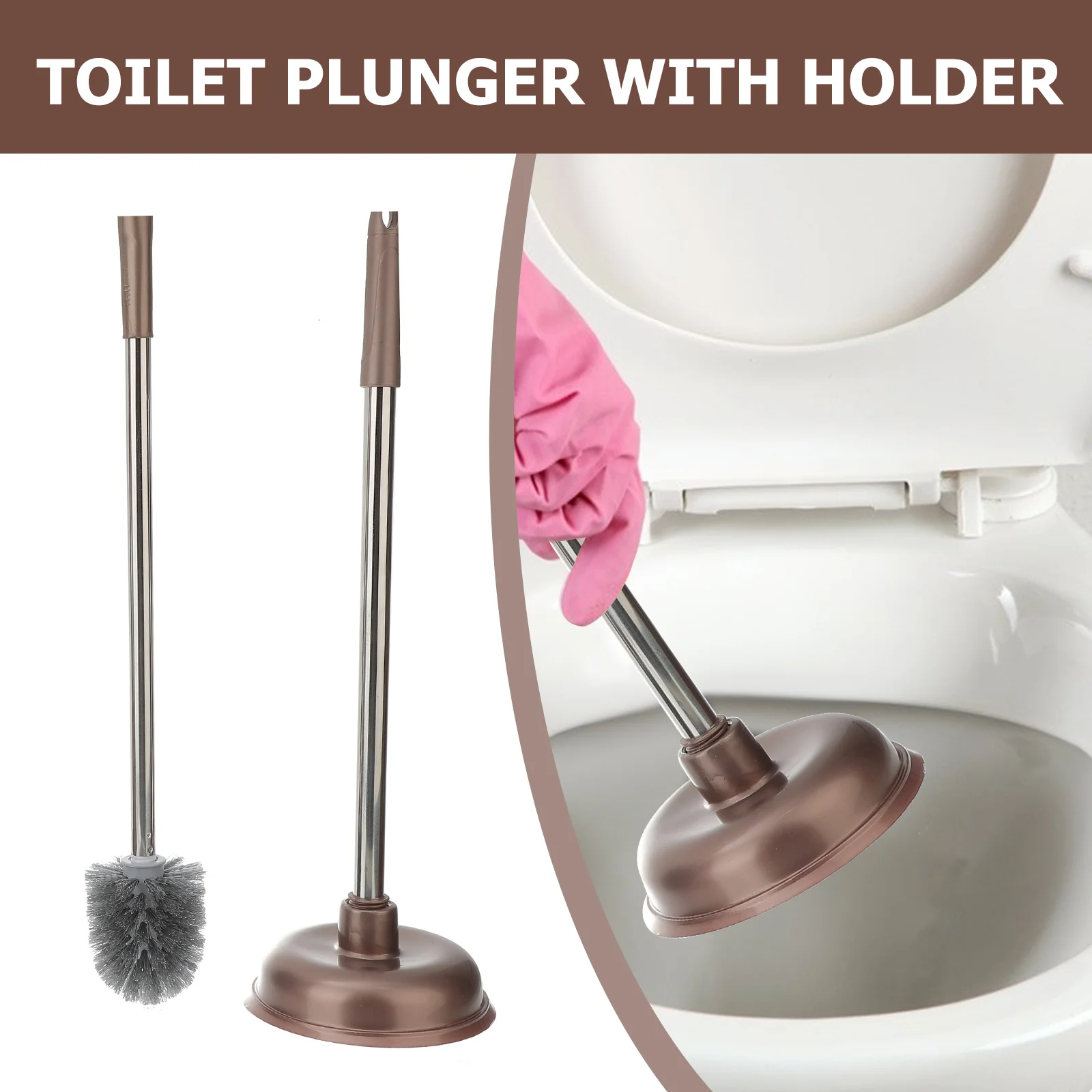 Toilet Brush Plunger Bathroom Accessories Brushes Plungers for with Holder Cleaning Absorb Water