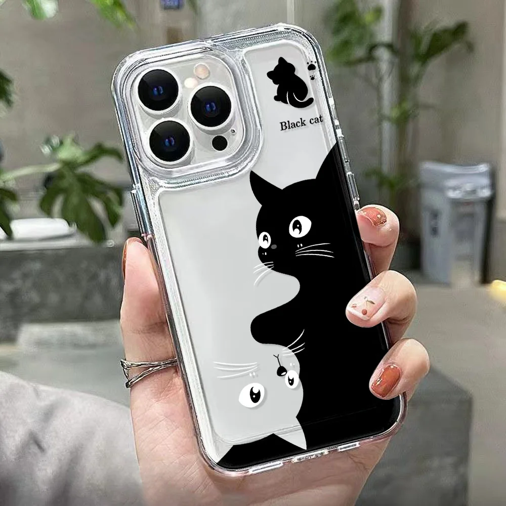 Phone Case For Samsung Galaxy A56 5G A55 A54 A16 A15 A05 A36 A06 A05s S24 Ultra S25 Plus S23 S22 S21 S20 FE Silicon Cat Cover
