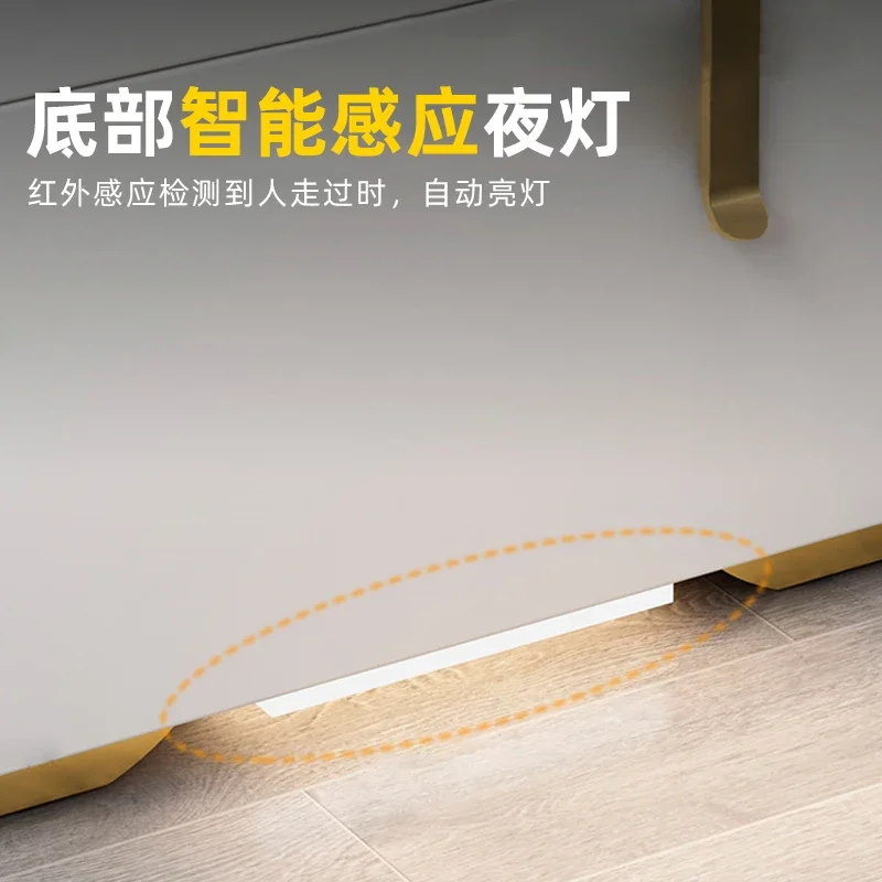 Inteligente Fingerprint Lock Rock Plate, Grey Paint Storage Cabinet, Moderno e Simples Multifunc