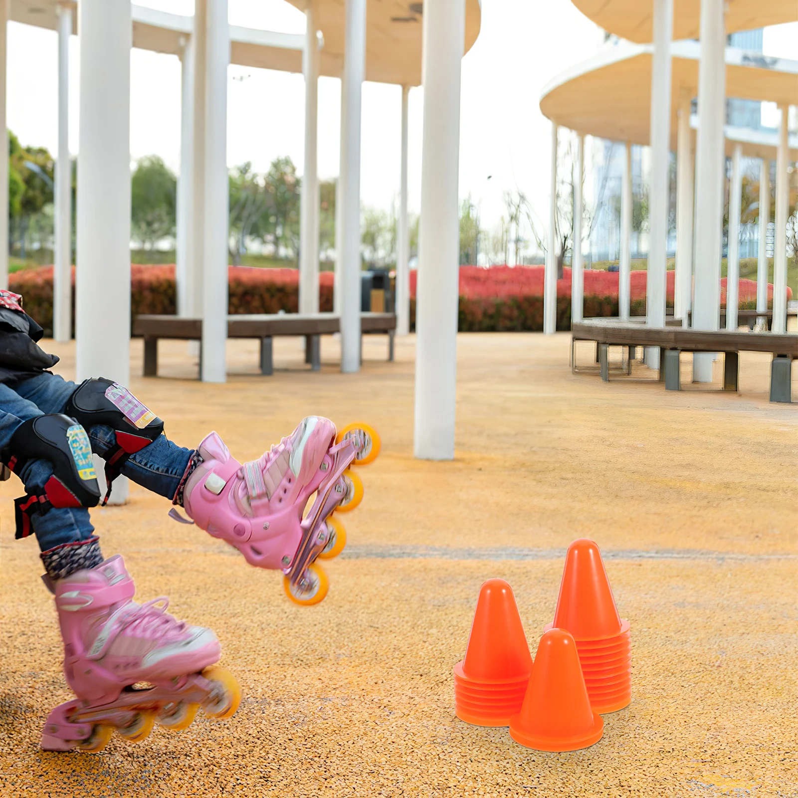 

20 Pcs Roller Skating Mini Traffic Cones Stable Flat Bottom Bright Color Cones For Outdoor Training Small Road