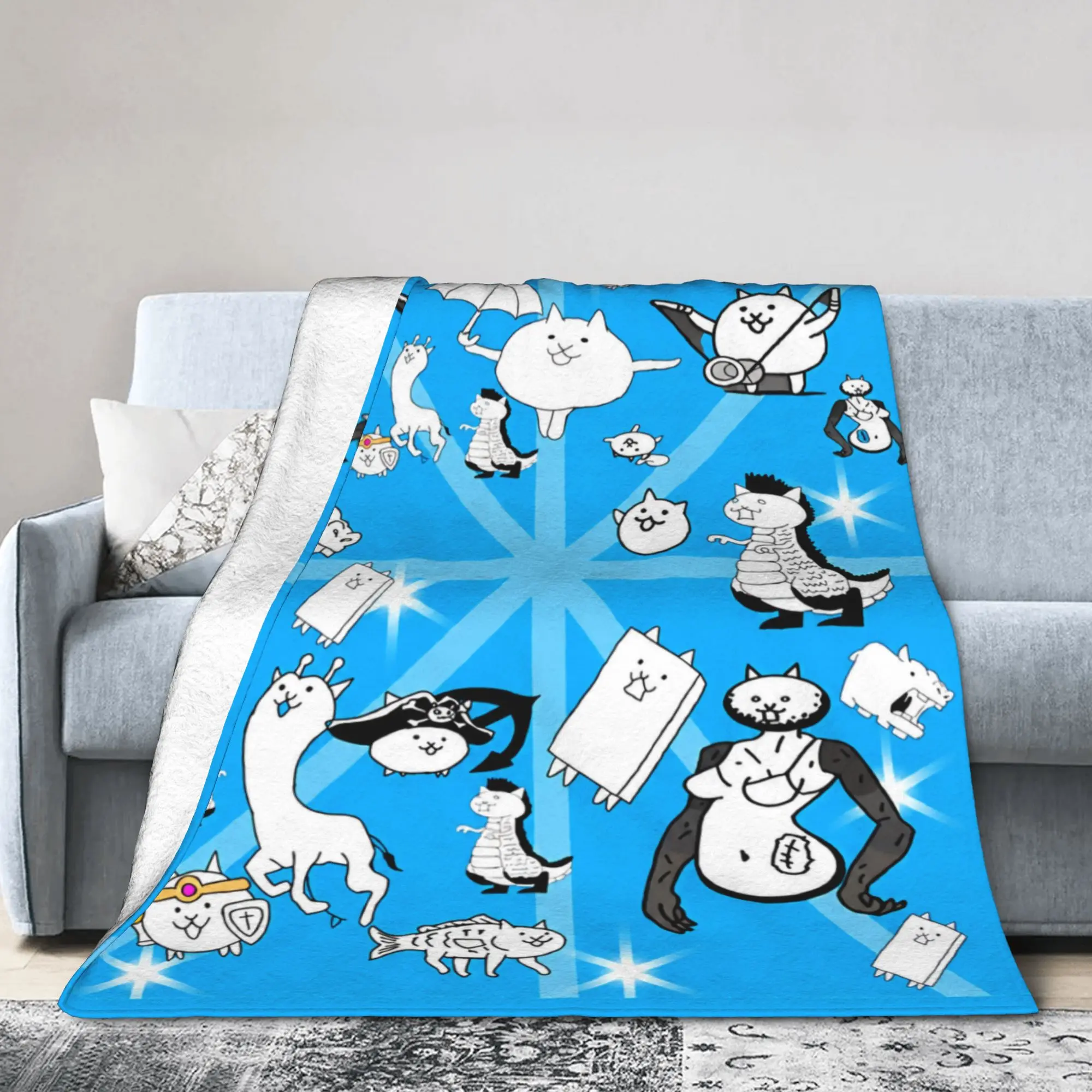 The B-Battle C-Cats Games Blanket Flannel Spring Autumn  Multi-function Lightweight Thin Throw Blankets for Bed Rug Piece