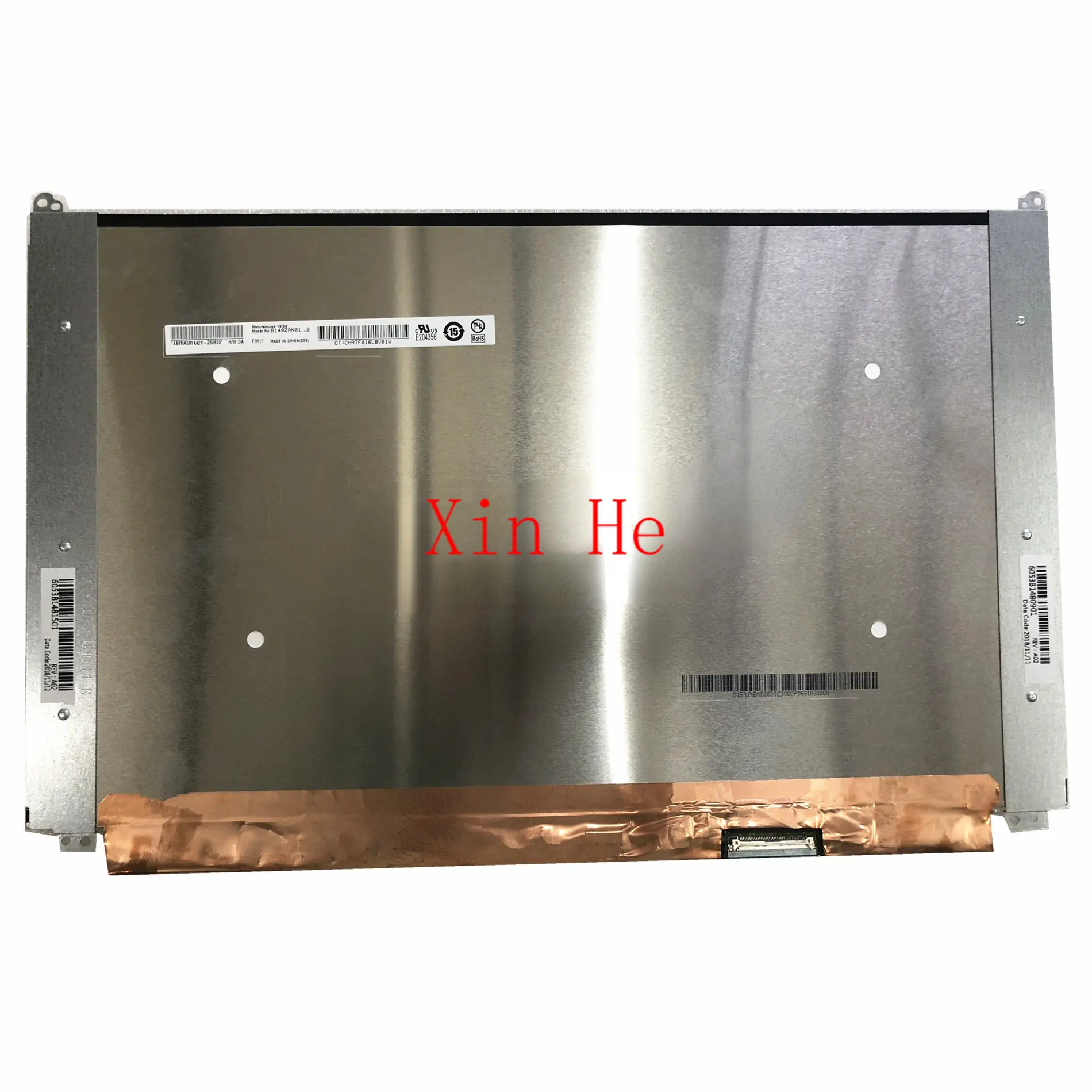 

B140ZAN01.2 14.0'' Laptop LED LCD Screen 40 pins EDP UHD Matte Display with No Screw Holes