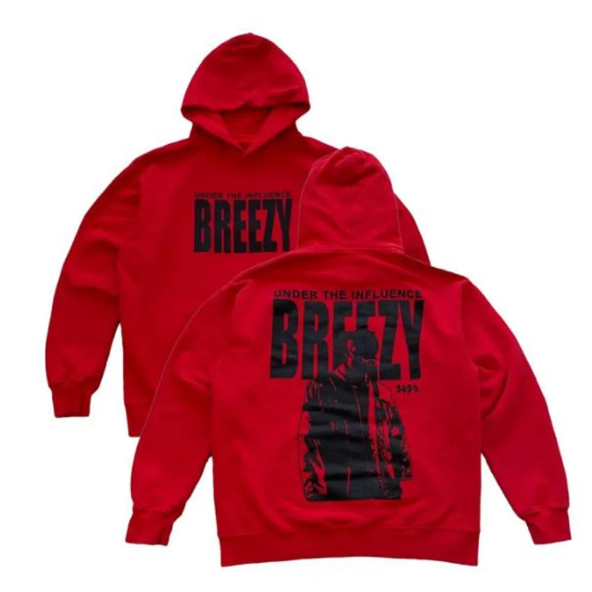 Breezy Under The Influence Tour 2023 Chris Brown Merch Hoodie Women Men Long Sleeve Pullover Hooded Sweatshirt Hip Hop Clothes