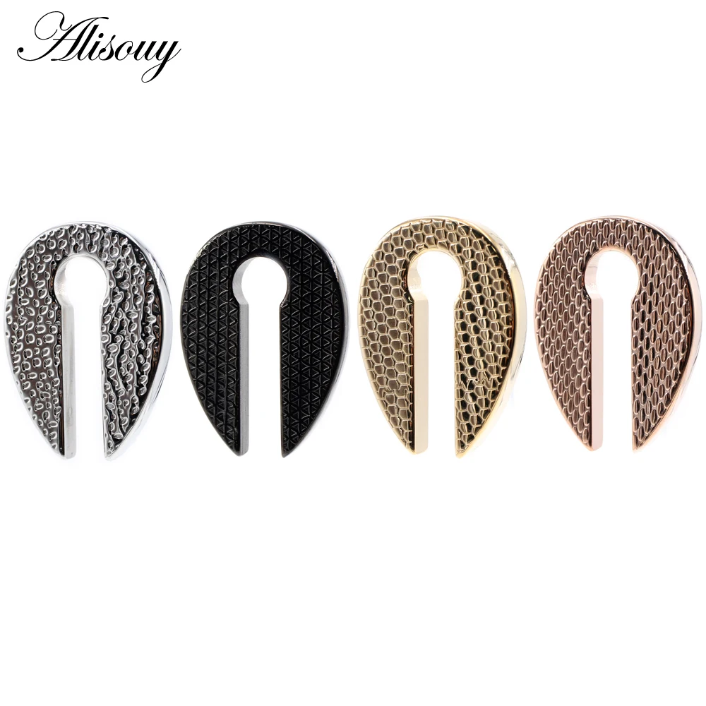 Alisouy 1PC Stainless Steel Casting Pattern Ear Weights Heavy Expander Stretcher Plugs Gauges Earrings Body Piercing Jewelry