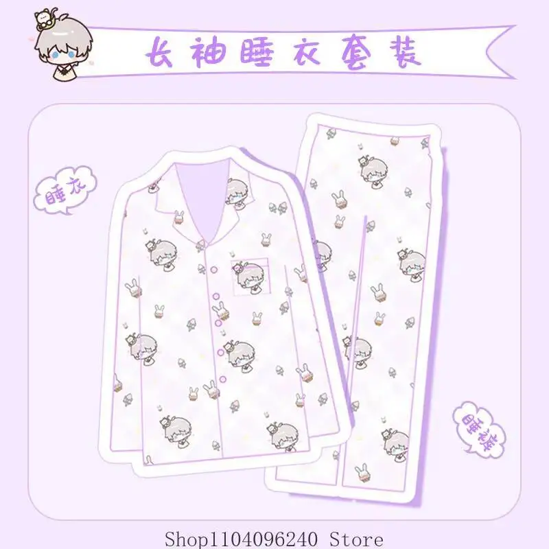 

Anime GAME Anime Love And Deepspace Rafayel Xavier Sylus Zayne Cosplay Pamas Suit Cartoon Nightgown Leisure Wear Sleepwear