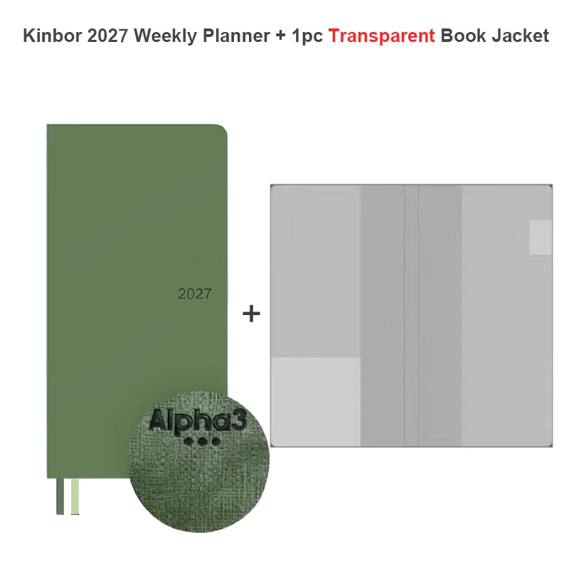Kinbor 2027 Wochenplaner-Notizbuch, 52 g/m² Tomoe River-Papier, 120 Blatt, ultradünne und glatte Agenda, ideal für Füllfederhalter, Pinselstifte