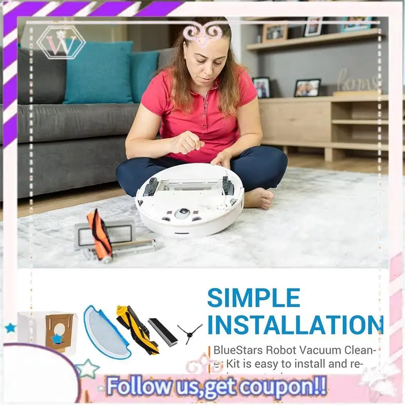 متين لـ ECOVACS DEEBOT OZMO T8 T8 AIVI T8 MAX N8 Pro N8 Pro+، Yeedi Vac جهاز آلي لتنظيف الأتربة فرشاة جانبية رئيسية فلتر Hepa ممسحة