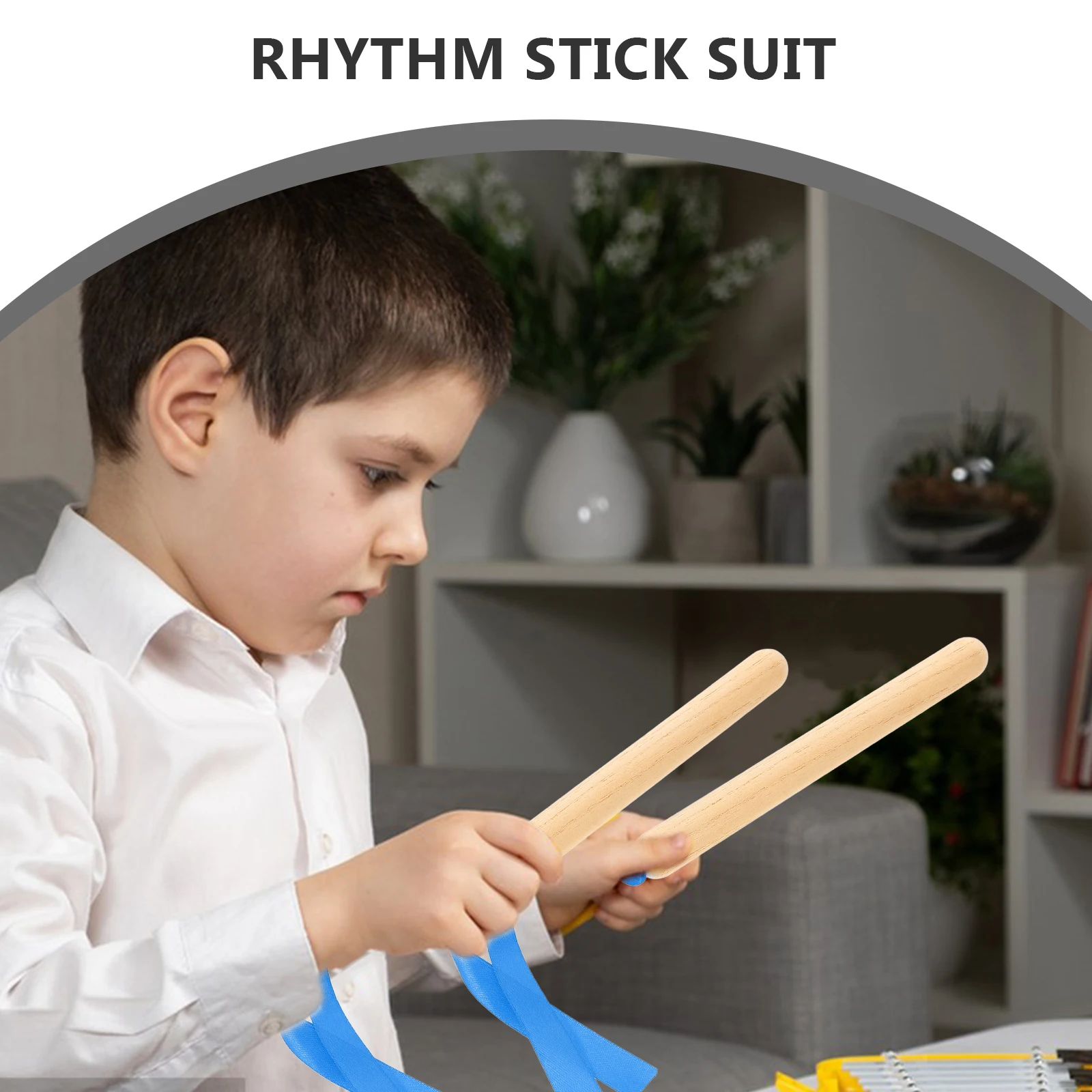 

1Pair Wooden Rhythm Sticks Lightweight Portable Musical Instrument Kids Percussion Sticks for Music Training Musical Tools