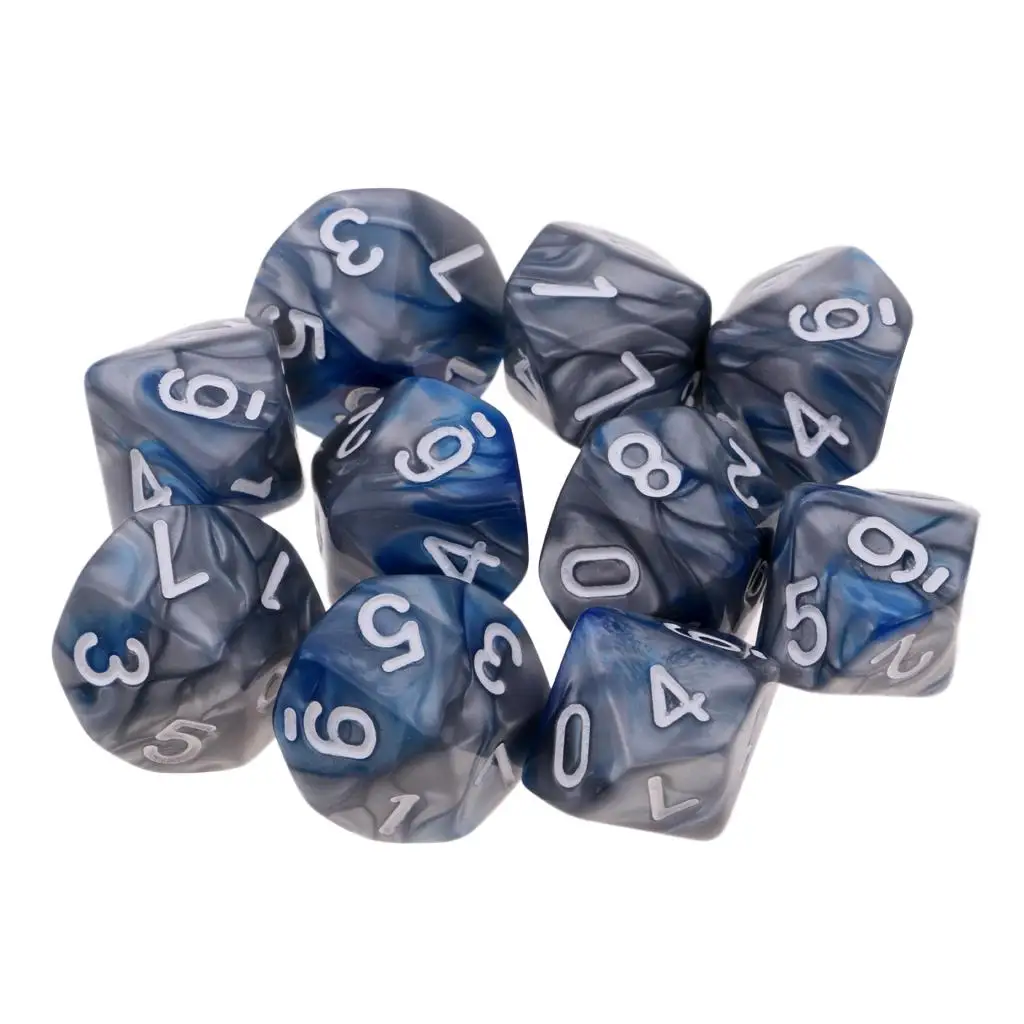 Juego de dados poliédricos RPG D & d DND, juego de mesa de 8/10 caras D10 D8, dados de doble cara, 10 piezas, nuevo