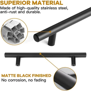 Möbelgriff Kleiderschranktür ziehen Edelstahl Schublade t Ret Bar Küche Schwarz Silber 10 Hauptverkaufsschubladen Silber - №6