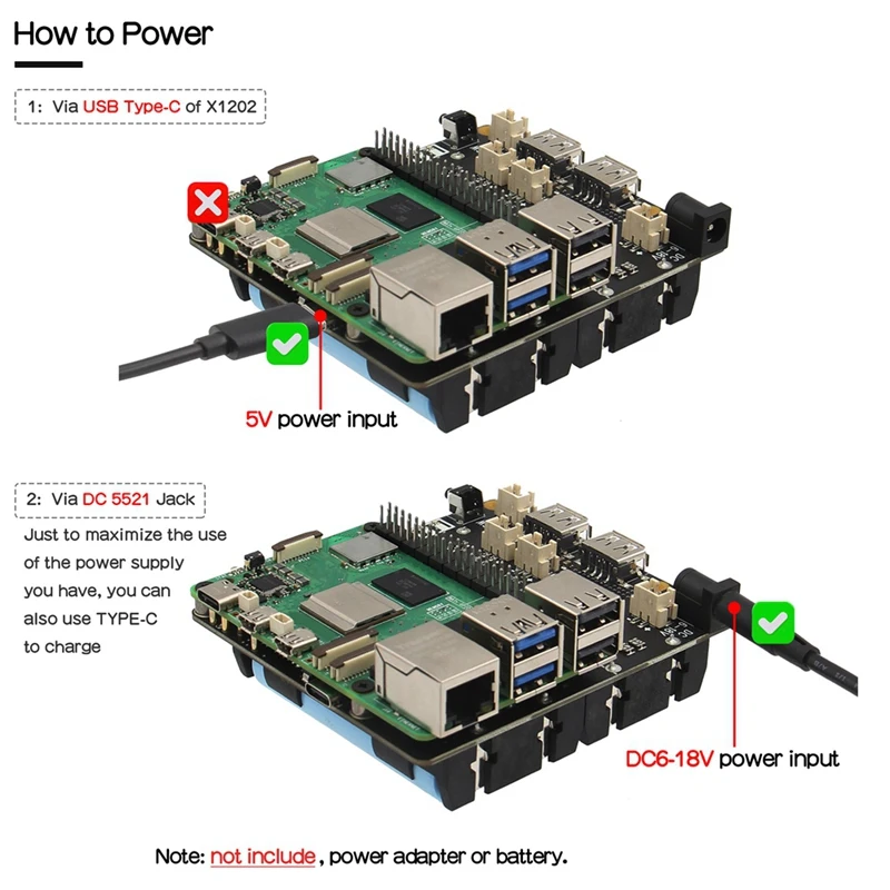 UPS For Raspberry Pi 5 UPS Power Management Board Supports 4 18650 Batteries UPS Module For Raspberry Pi 5