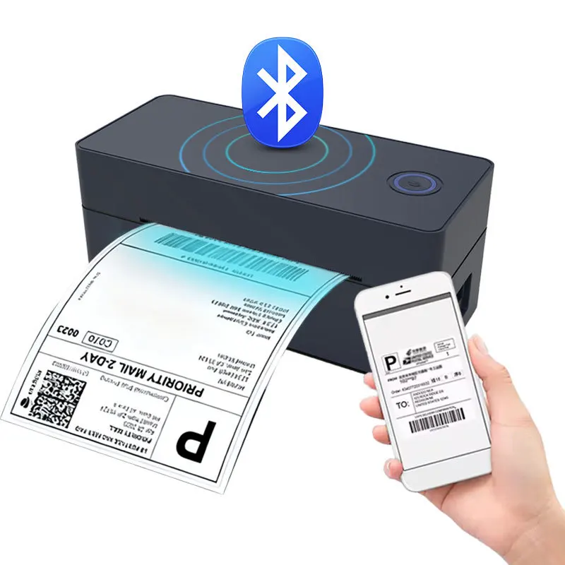 

4x6 Bluetooth shipping label printer forshipping packages Wireless label printer compatible with iPhone Android Windows Mac