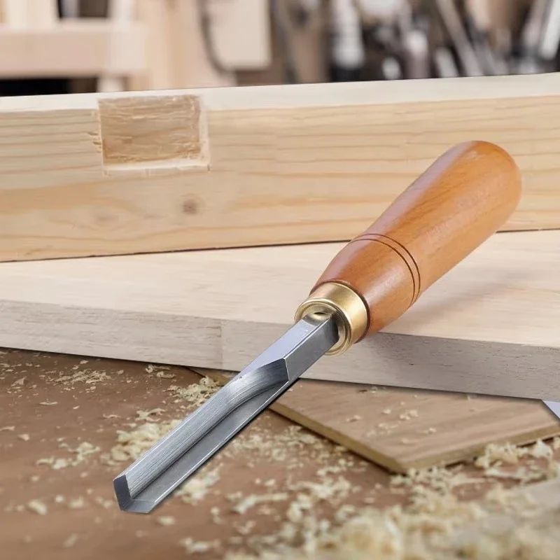 For Cutting Square Mortise Wood Carving 10'' Corner Chisel 90 Degree Square Mortise Chisel with Beech Wood Handle