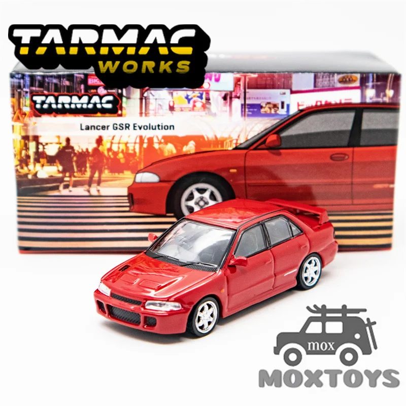 Tarmac Works 1:64 Lancer GSR Evolution Red Diecast Model Car