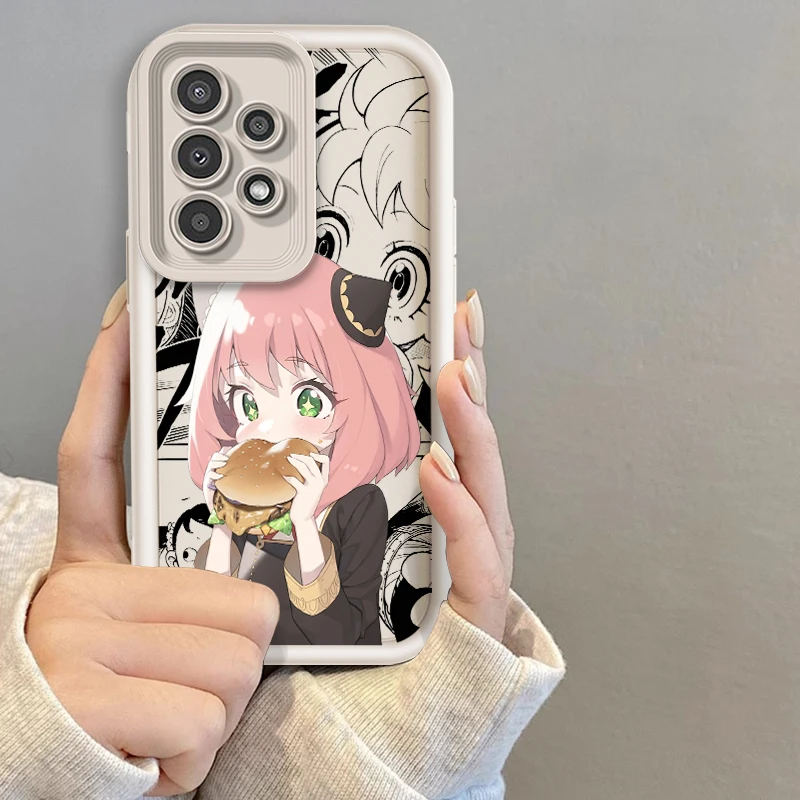 Kawaii Anime SPY×FAMILY Anya For Samsung A73 A71 A54 A53 A52 A51 A33 A32 A21S A14 A13 A12 A25 A04 A05 5G Eye Ladder Cover