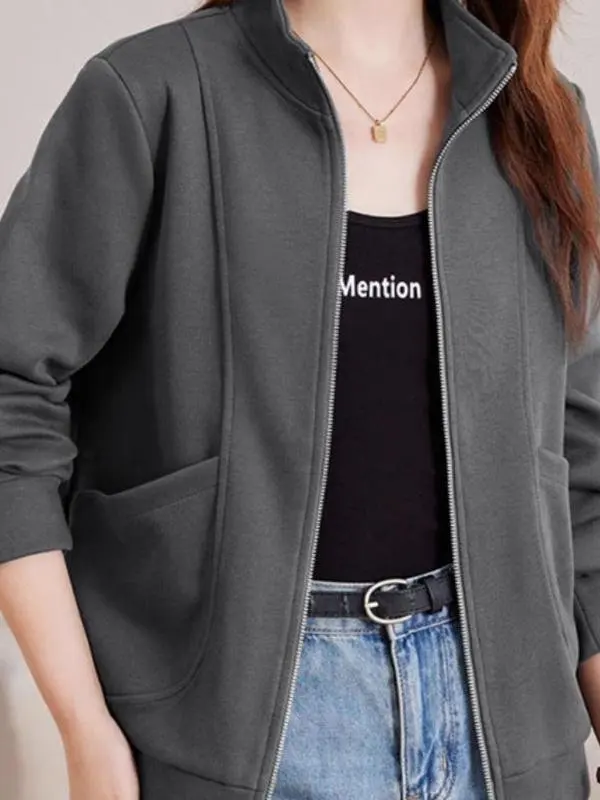 high-end-casual-hoodie-jaet-women's-spring-autumn-faionable-versatile-oulder-line-stand-collar-clothing-accory