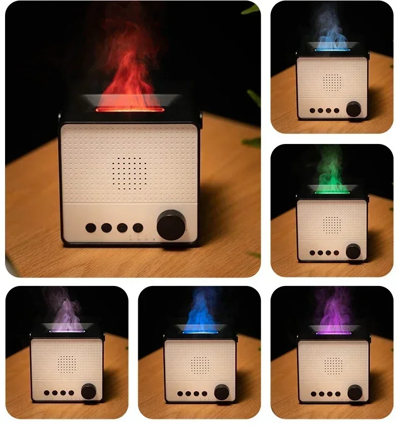 A Creative Simulation Of Colorful Flame Diffuser Wireless Smart Bluetooth Speaker Household Fog Humidifier