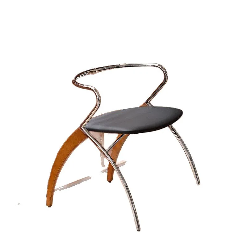 

Medieval dining chair home backrest living room Nordic retro chair light luxury high-end island dining table and chairs
